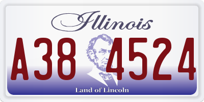 IL license plate A384524