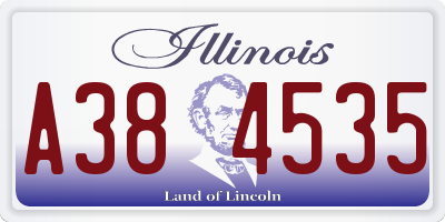 IL license plate A384535