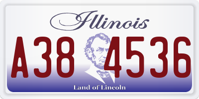 IL license plate A384536