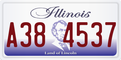 IL license plate A384537