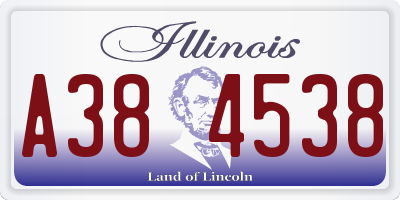 IL license plate A384538