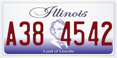 IL license plate A384542