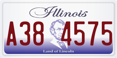 IL license plate A384575