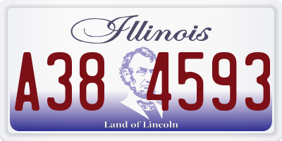 IL license plate A384593