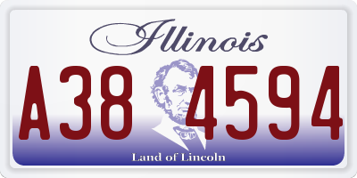 IL license plate A384594