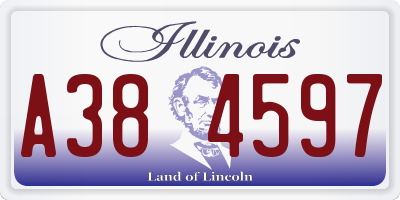 IL license plate A384597