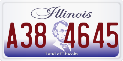 IL license plate A384645