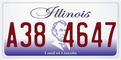 IL license plate A384647