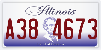 IL license plate A384673