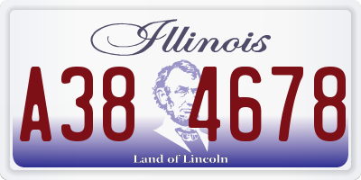 IL license plate A384678