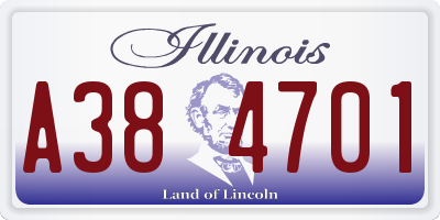 IL license plate A384701