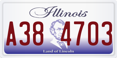 IL license plate A384703