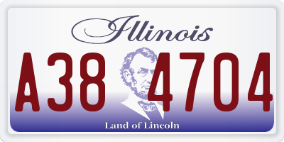IL license plate A384704