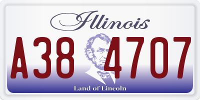 IL license plate A384707