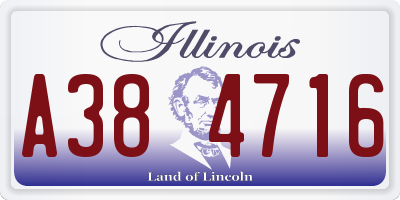 IL license plate A384716