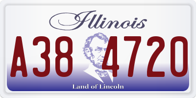 IL license plate A384720