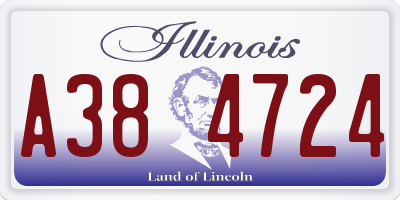 IL license plate A384724
