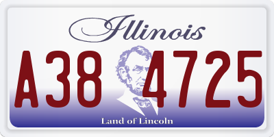 IL license plate A384725