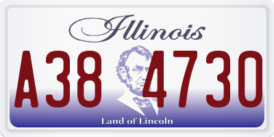 IL license plate A384730