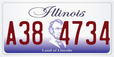 IL license plate A384734
