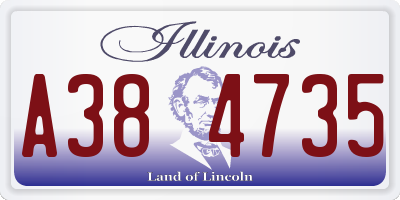 IL license plate A384735