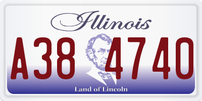 IL license plate A384740