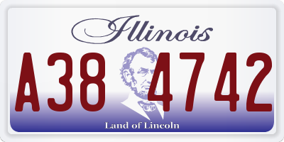 IL license plate A384742