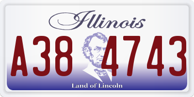 IL license plate A384743