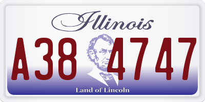 IL license plate A384747