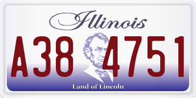 IL license plate A384751