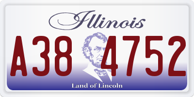 IL license plate A384752