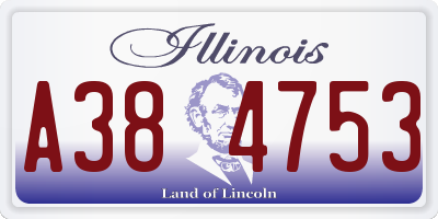 IL license plate A384753