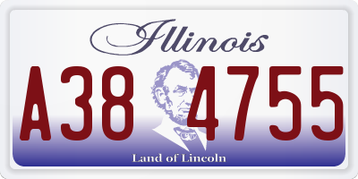 IL license plate A384755