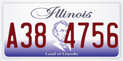 IL license plate A384756