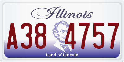 IL license plate A384757
