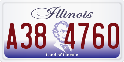 IL license plate A384760