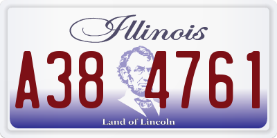 IL license plate A384761