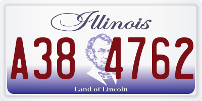 IL license plate A384762
