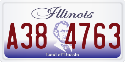 IL license plate A384763