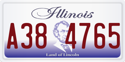 IL license plate A384765