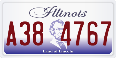 IL license plate A384767