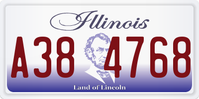 IL license plate A384768