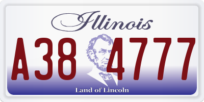 IL license plate A384777