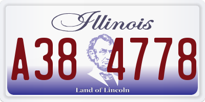 IL license plate A384778