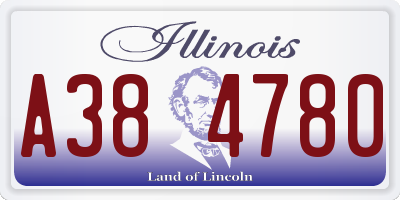 IL license plate A384780
