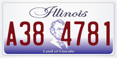 IL license plate A384781