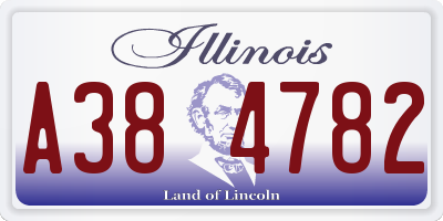 IL license plate A384782