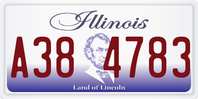 IL license plate A384783