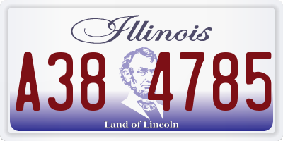 IL license plate A384785
