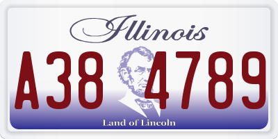 IL license plate A384789